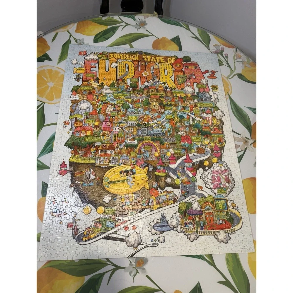 Vintage Springbok 1000 Piece Puzzle Sovereign State of Euphoria Missing 1 Piece